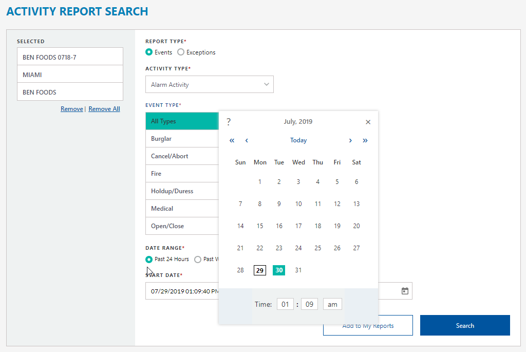 What's New: Activity Reports Search